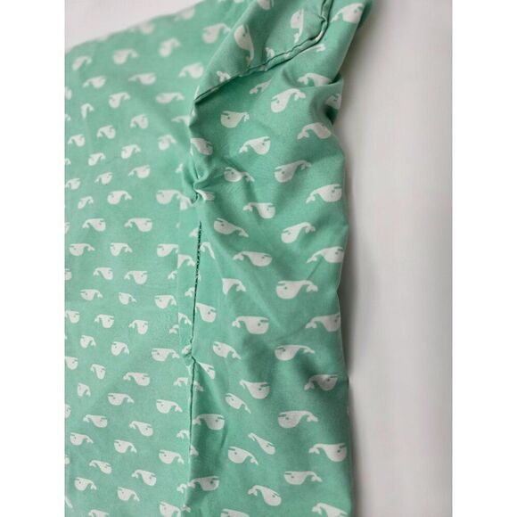 Whale Printed Standard Size Pillowcases 100% Polyester Green & White - Picture 3 of 4